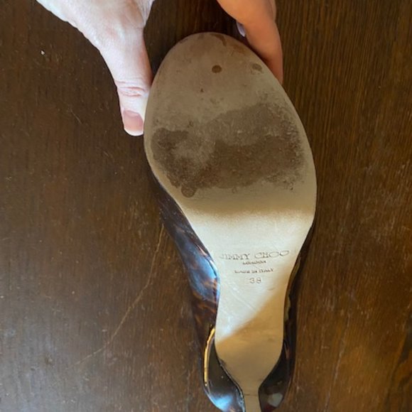 Jimmy Choo Tortoise Shell Patent Leather Pumps - Picture 4 of 9